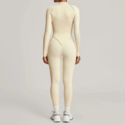 SculptFit Zip Jumpsuit – Slimming Full Body Gym Wear for Women