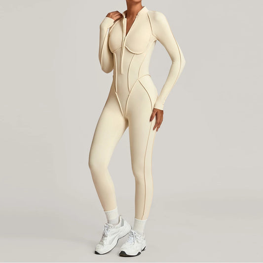 SculptFit Zip Jumpsuit – Slimming Full Body Gym Wear for Women